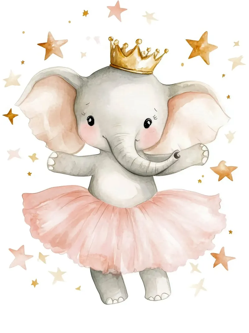Elefante ballerina con corona poster da Eldon S Kiser
