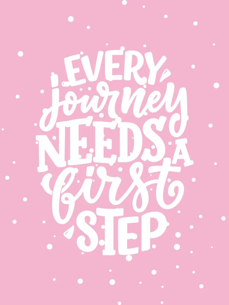 Every journey needs a first step Leinwand mit Schattenfugenrahmen von PinkCandyWalls
