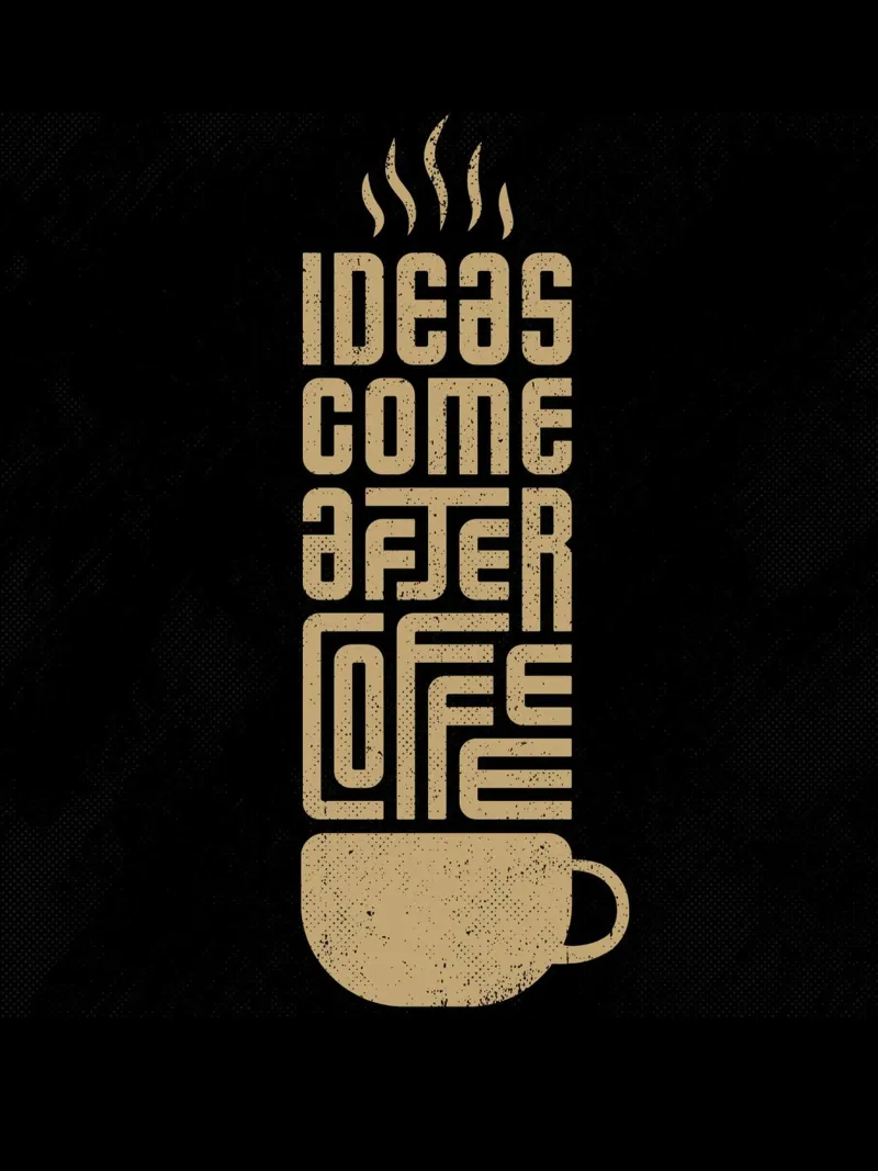 Ideas come after coffee poster con telaio in alluminio da PinkCandyWalls