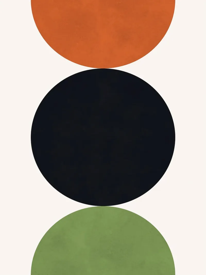 Circles and semicircles canvas with Floater frame by Sven B Strauss