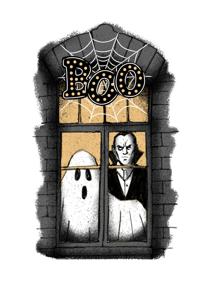BOO Fantasma e Dracula tela con Cornice a cassetta da ArtDesign by KBK