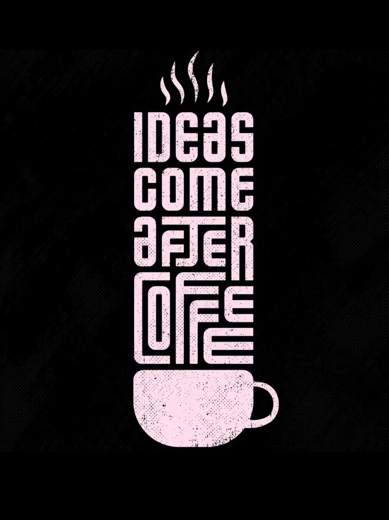 Ideas come after coffee poster con telaio in plastica da PinkCandyWalls