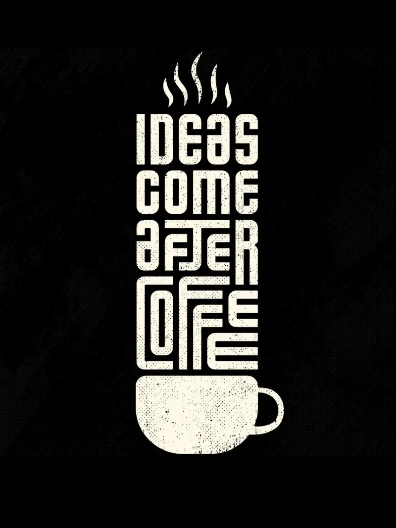 Ideas come after coffee poster con telaio in plastica da PinkCandyWalls