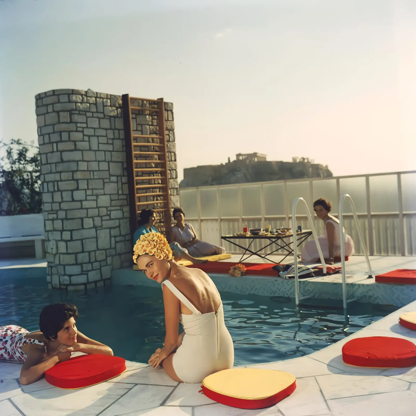 Penthouse Pool canvas with Floater frame by kanel shop
