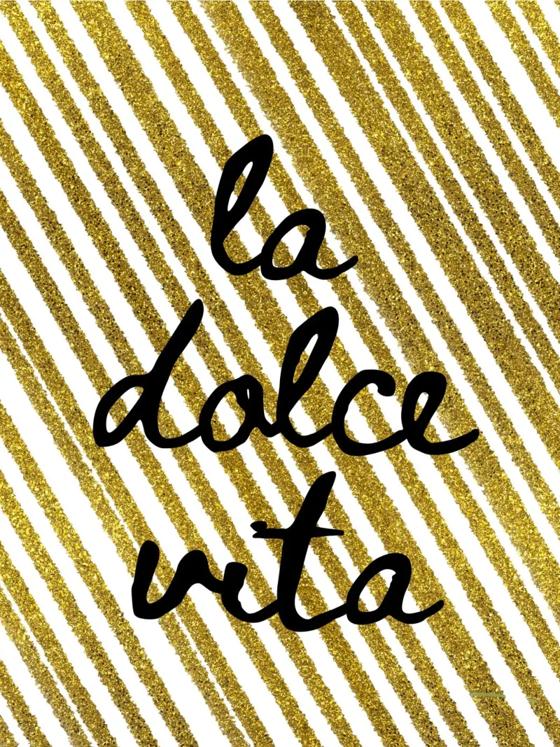 La dolce vita tela con Cornice a cassetta da PinkCandyWalls