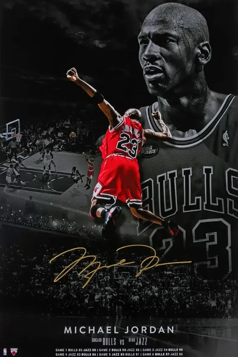 Michael Jordan Chicago tela con Cornice a cassetta da kanel shop