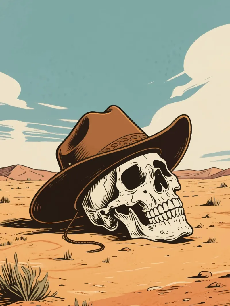 cowboy skull poster da knowledge