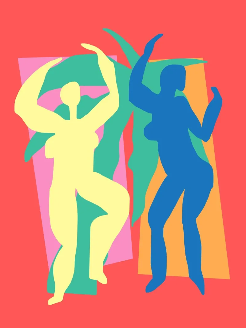 Zomerdans figuur 02 canvas met Baklijst van Little Dean