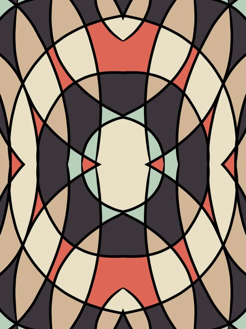 Glass tile pattern canvas with Floater frame by Little Dean