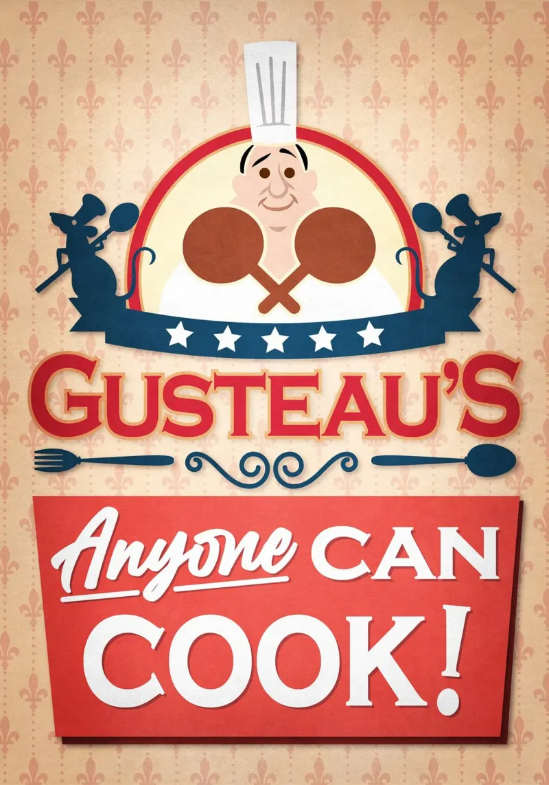 Ristorante Gusteau's Chiunque può cucinare poster con telaio in plastica da Junkie Movie