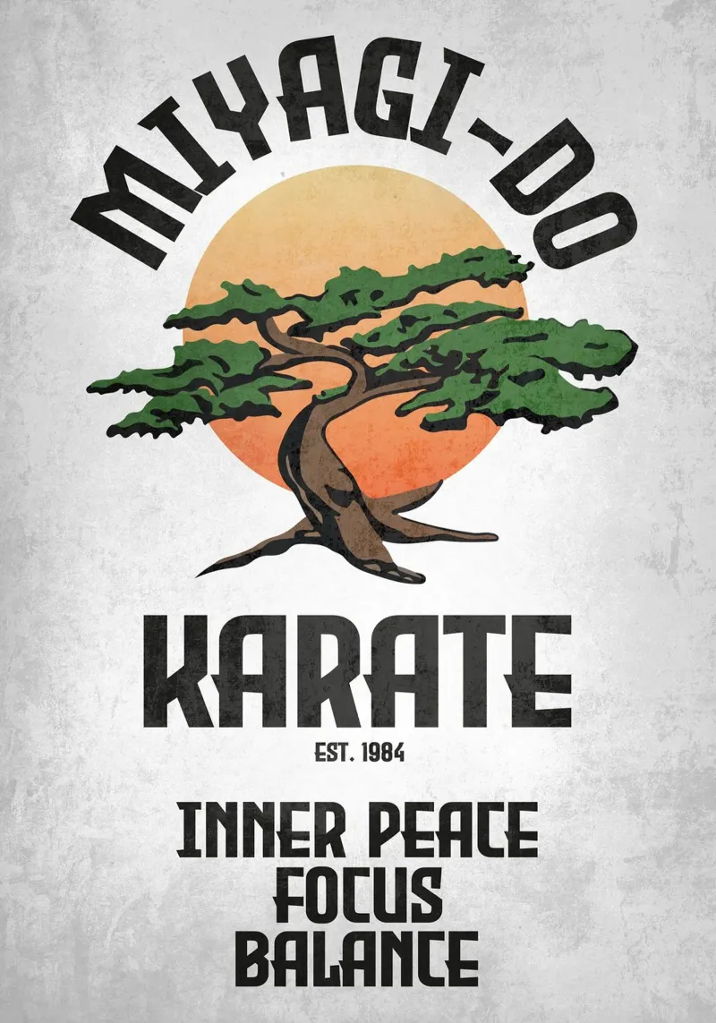 Karate Miyagi-Do tela con Cornice a cassetta da Junkie Movie