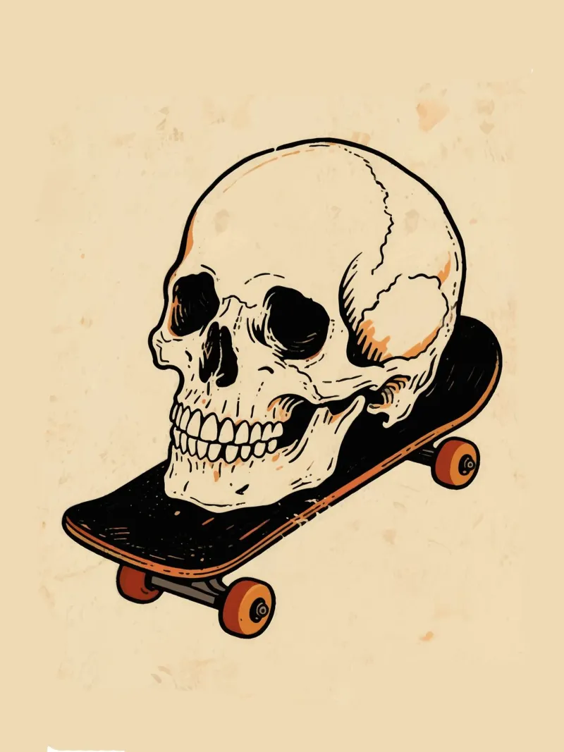 skateboard skull poster da knowledge