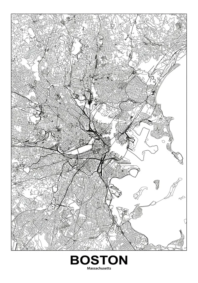 Boston, Massachusetts tela con Cornice a cassetta da Margaret Lister