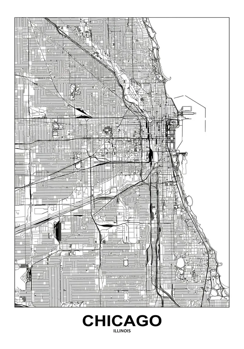 Chicago, Illinois canvas with Floater frame by Margaret Lister