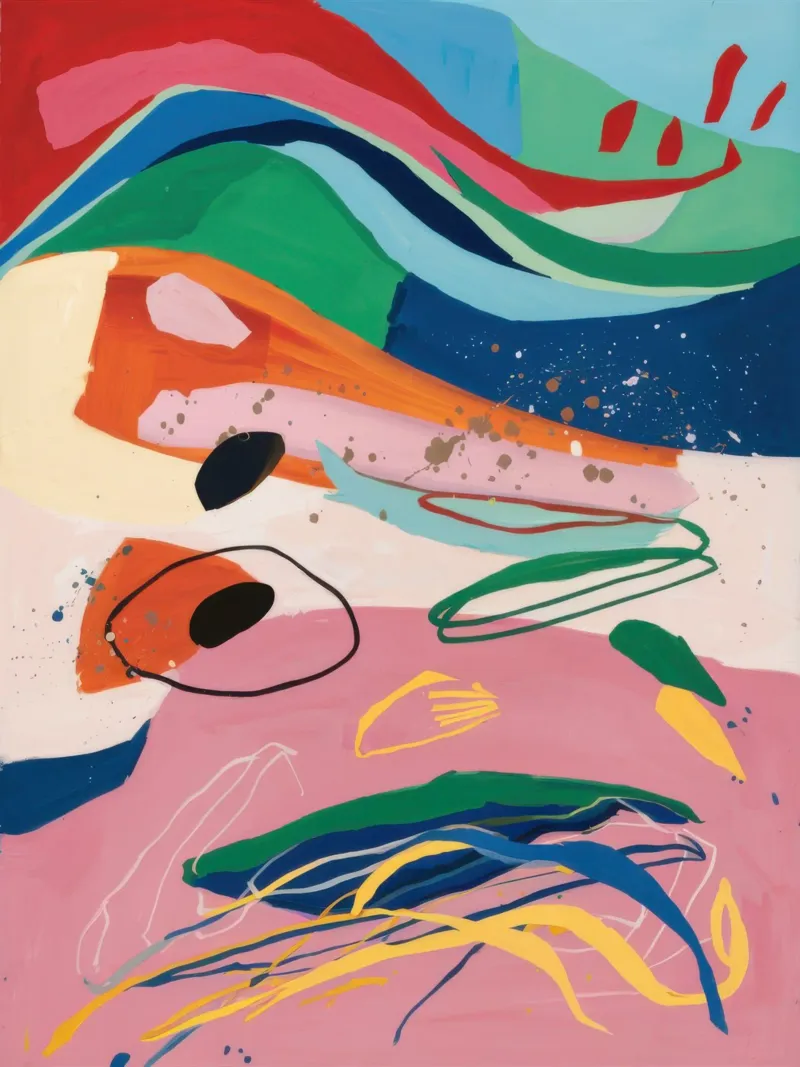 Vloeibare beweging Abstract canvas met Baklijst van Wish Studio