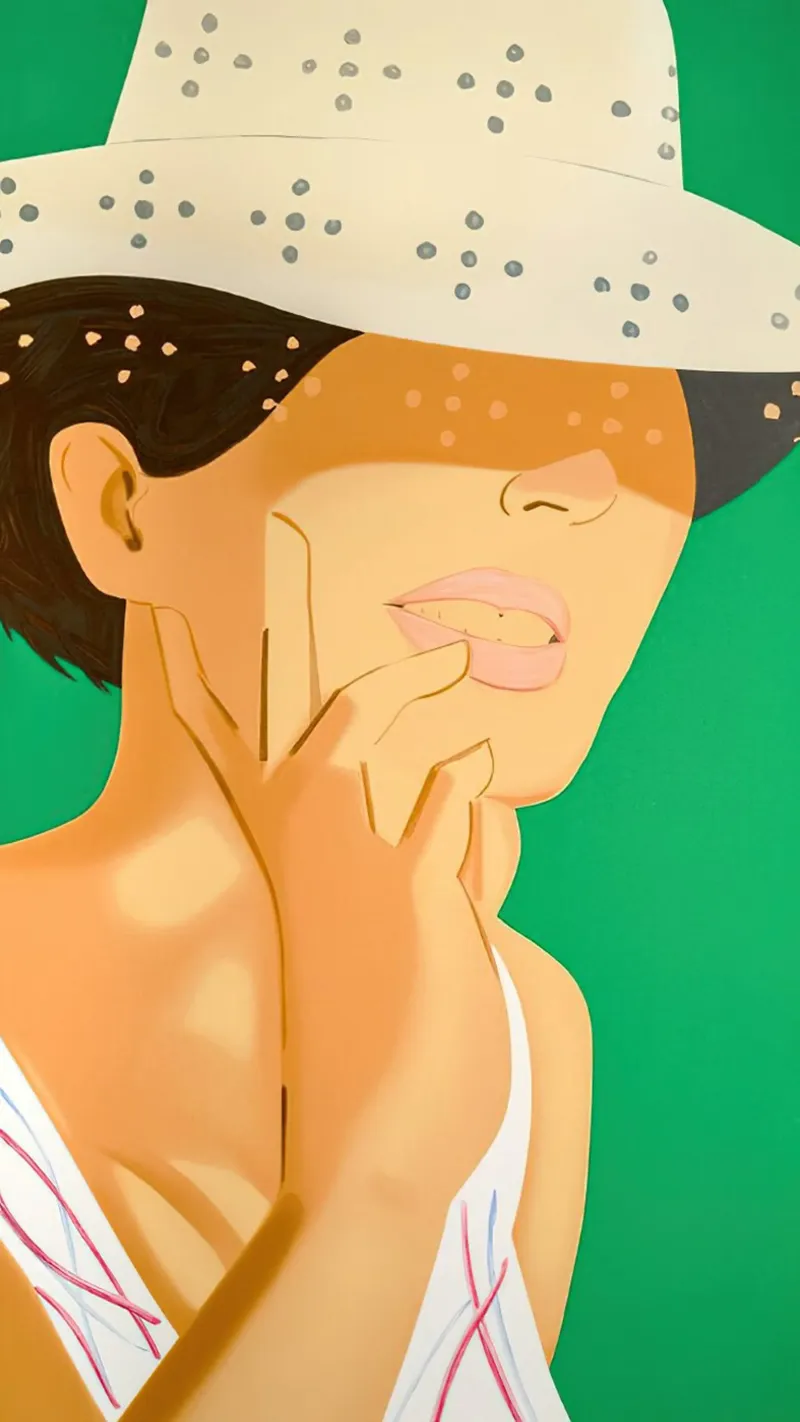 Alex Katz Strohoed Vivien canvas met Baklijst van Marcobarshop