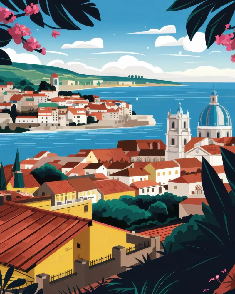 Vue sur la côte adriatique poster de Heaven Craft