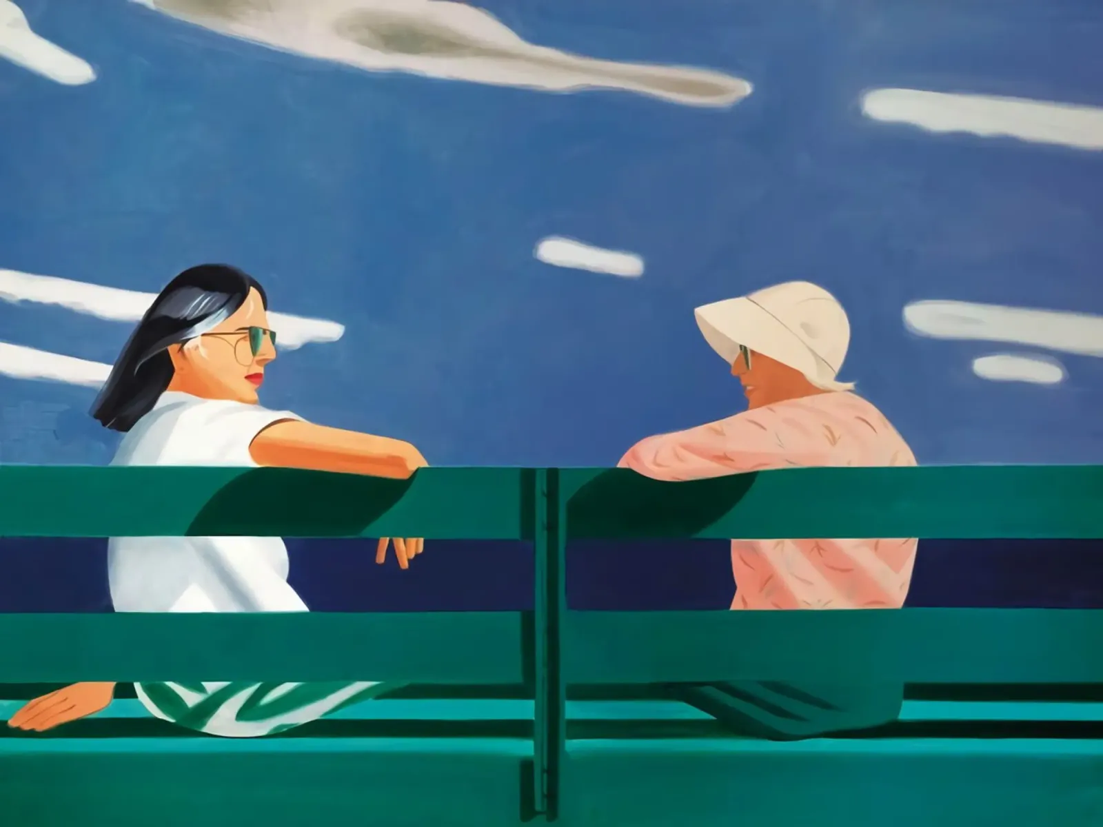 Alex Katz Ada and Louise canvas with Floater frame by Marcobarshop