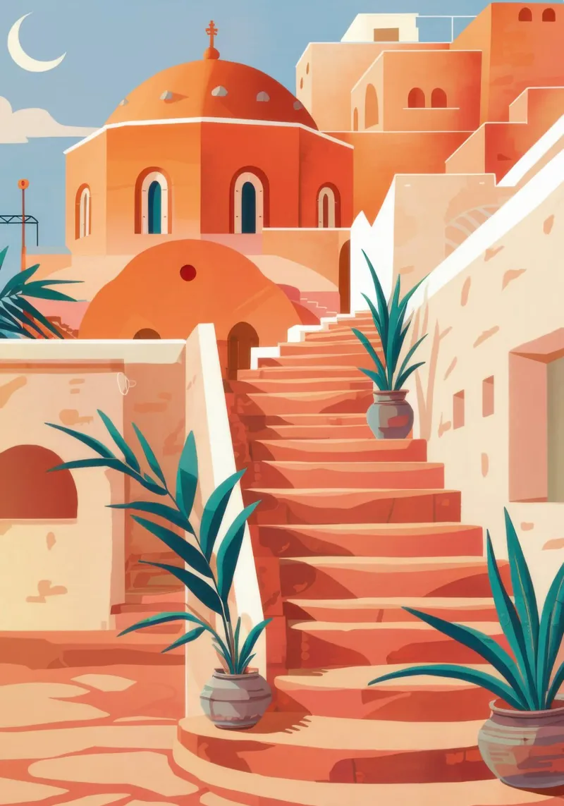 Passi di terracotta baciati dal sole poster da Heaven Craft