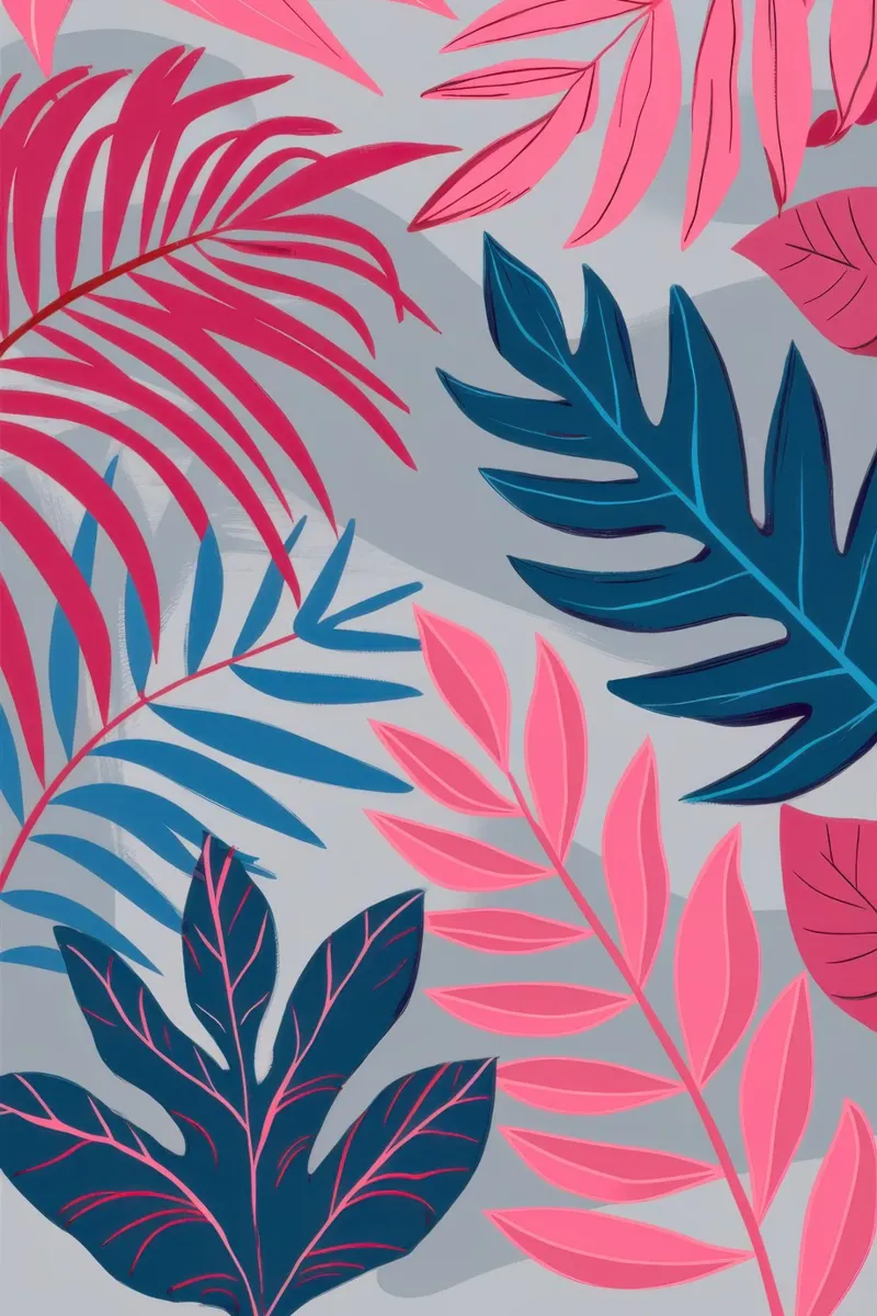 Rosa e ardesia tropicale poster con telaio in plastica da Wish Studio
