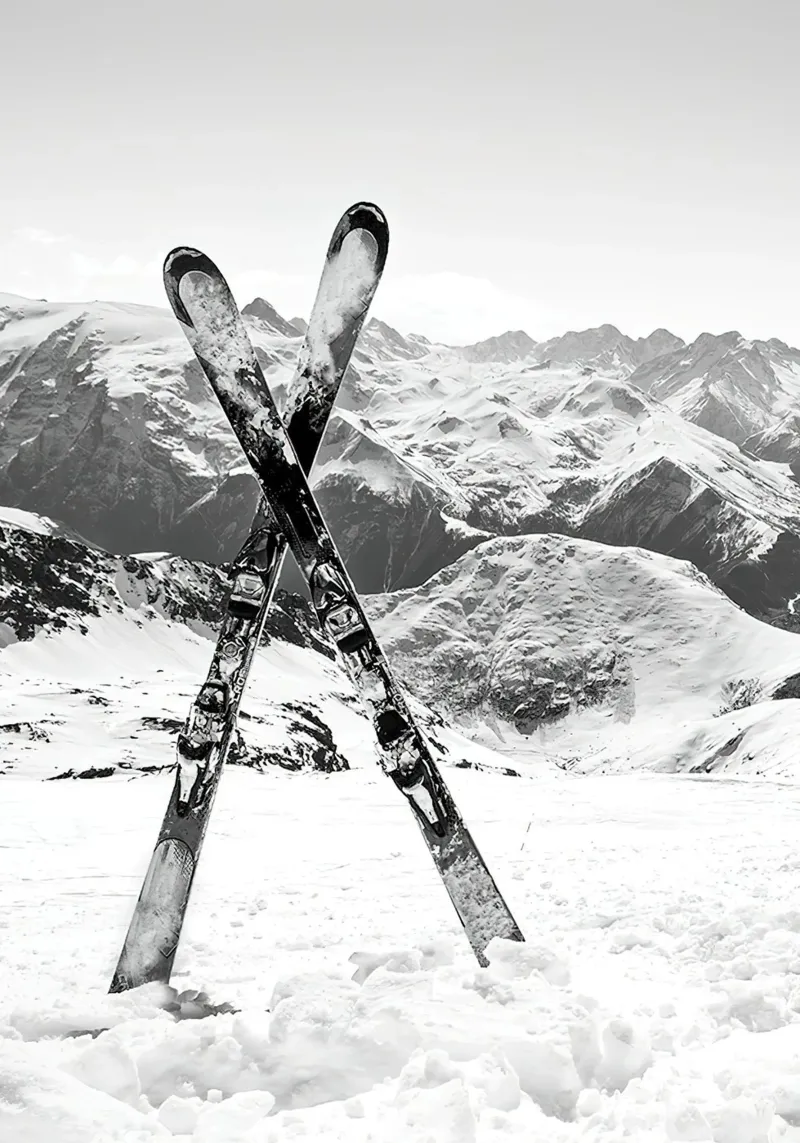 Gekruiste ski's canvas met Baklijst van World of Pearce