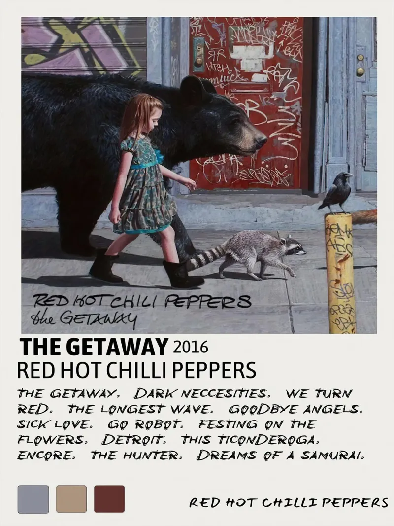 RHCPThe Getaway poster con telaio in alluminio da Roronoa7