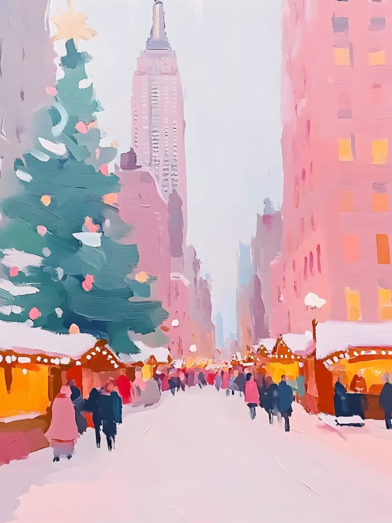 Christmas in New York canvas with Floater frame by Gypsy Galleria