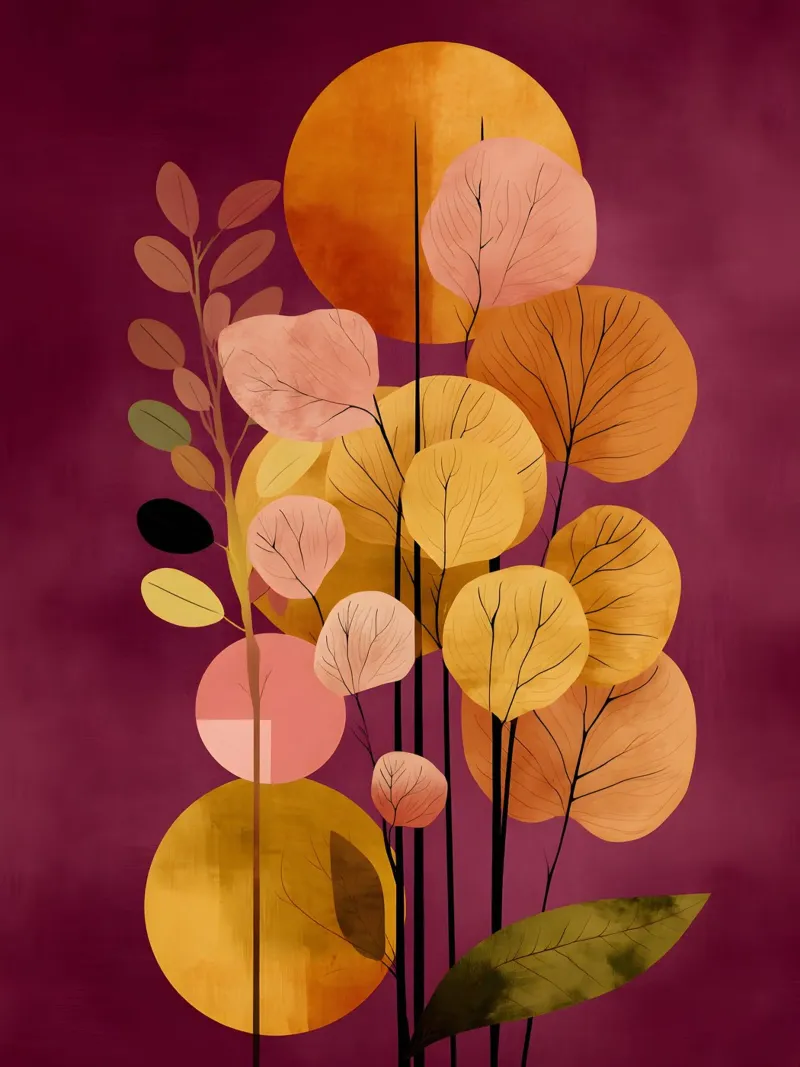 Abstract Botanical Shapes Leinwand mit Schattenfugenrahmen von Gypsy Galleria
