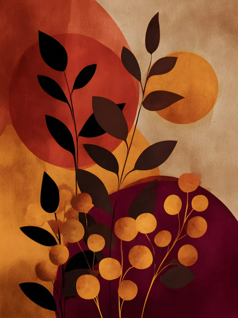 Abstract Botanical Shapes Leinwand mit Schattenfugenrahmen von Gypsy Galleria