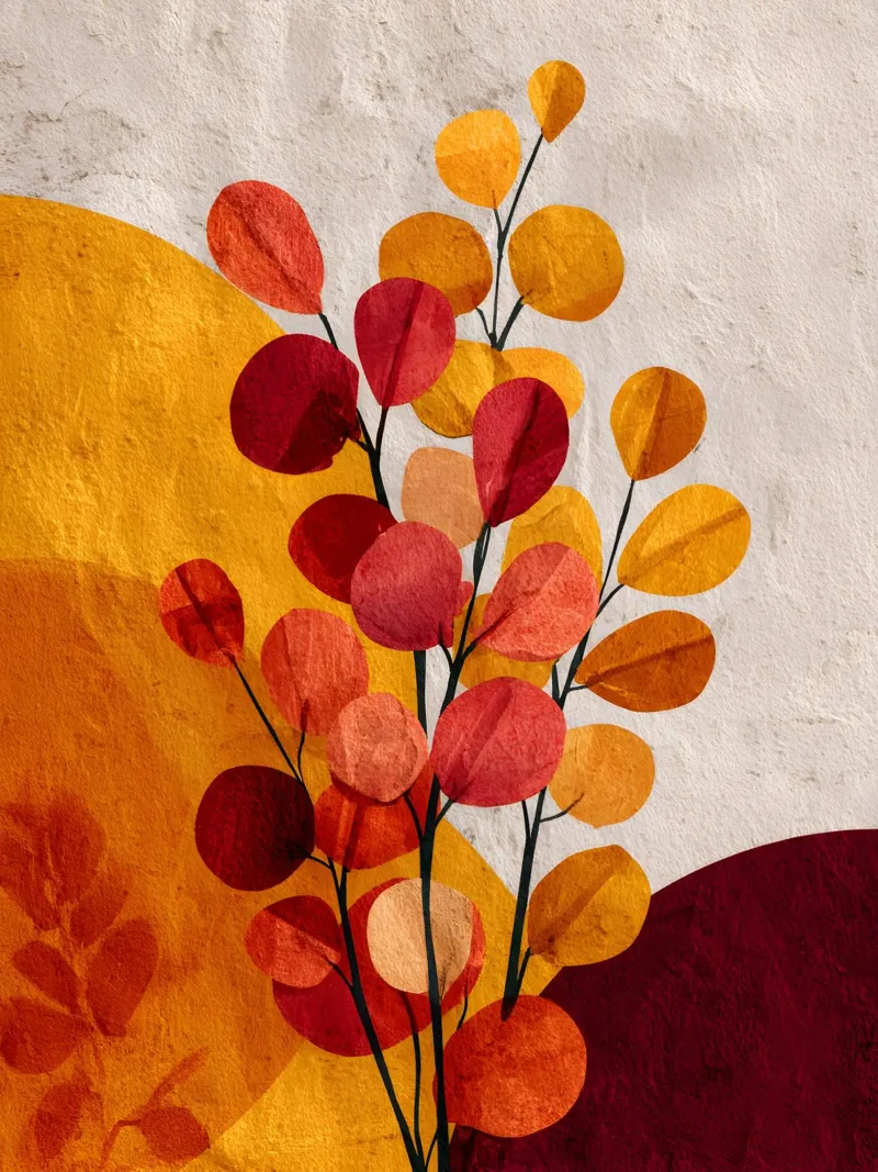 Abstract Botanical Shapes Leinwand mit Schattenfugenrahmen von Gypsy Galleria