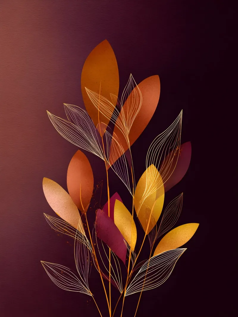 Abstract Botanical Shapes Leinwand mit Schattenfugenrahmen von Gypsy Galleria