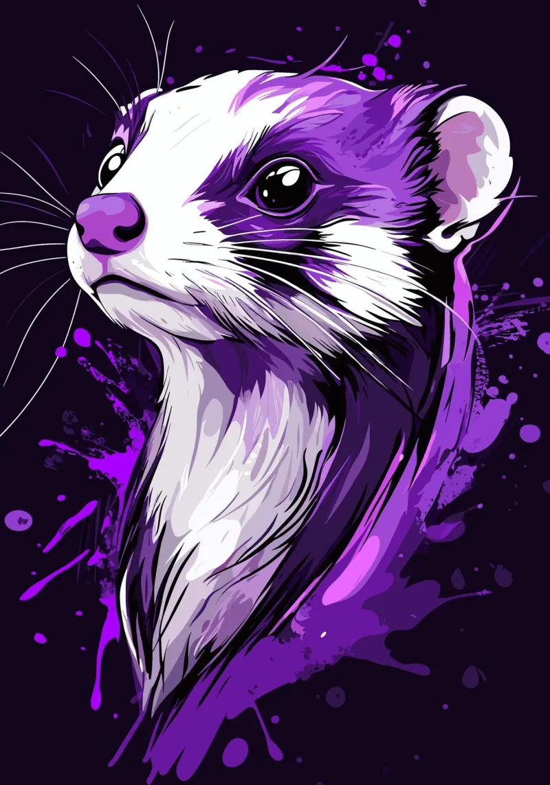 Furetti viola in stile urban splash poster da pixelbull - medieval art and more