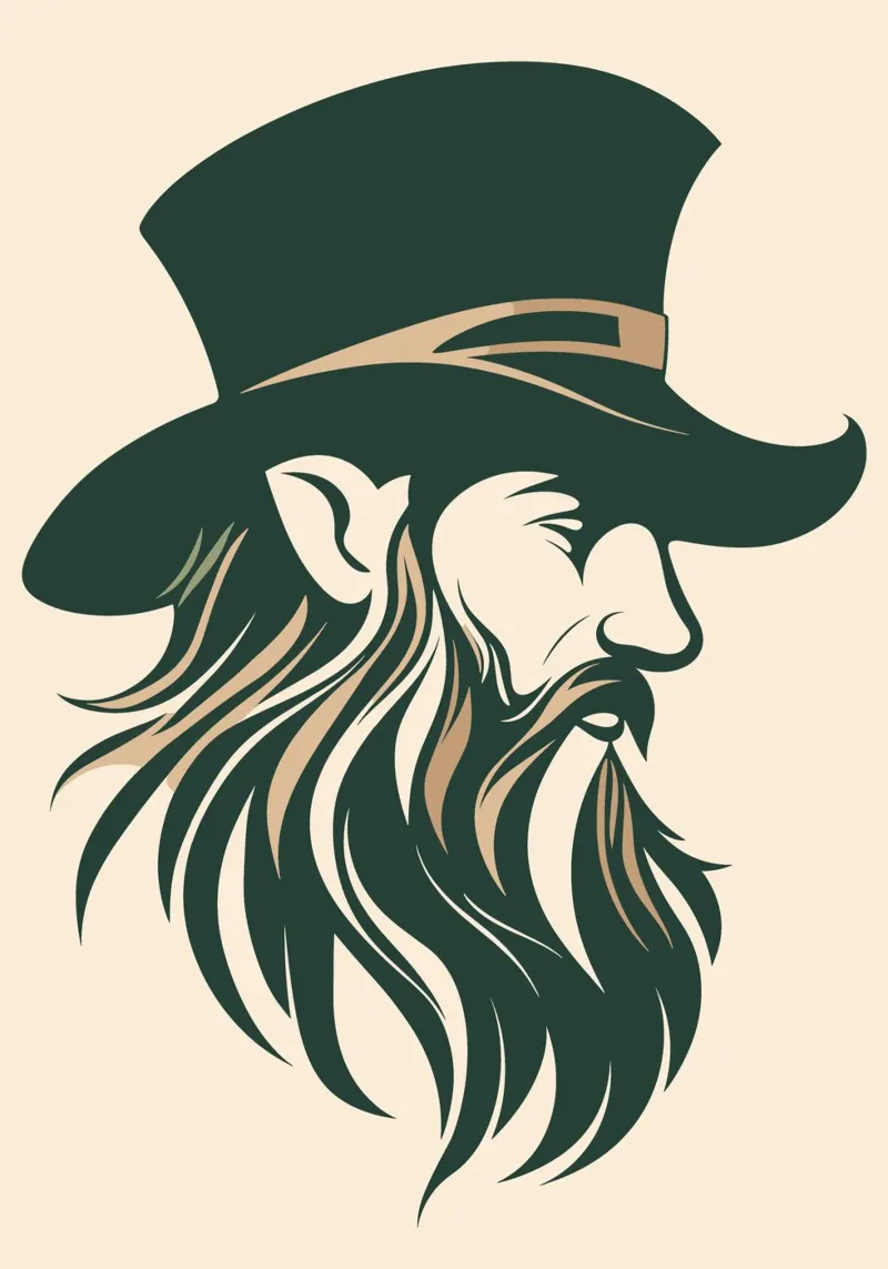 Mystieke man met baard in retrostijl canvas met Baklijst van pixelbull - medieval art and more