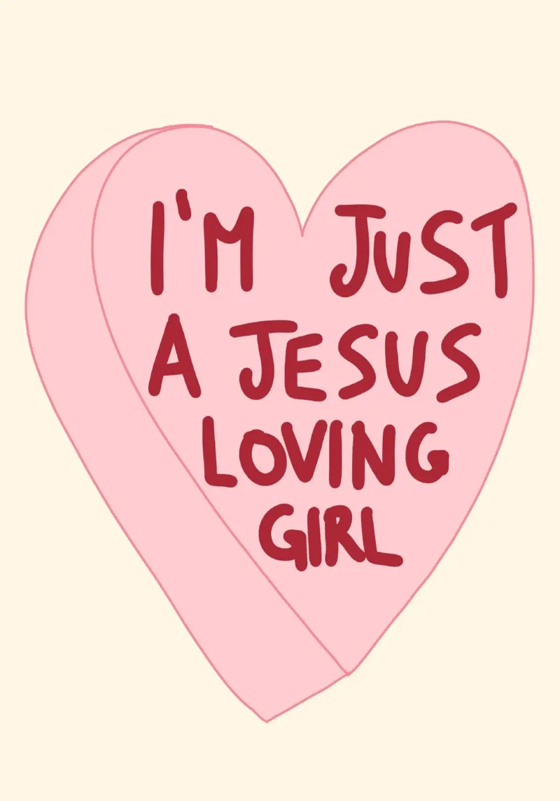 Ich bin nur ein Jesus liebendes Mädchen, Christian Candy Heart Leinwand mit Schattenfugenrahmen von vintagepod