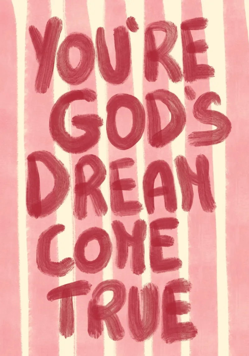 You're God's Dream Come True, Christian Art Print canvas with Floater frame by vintagepod