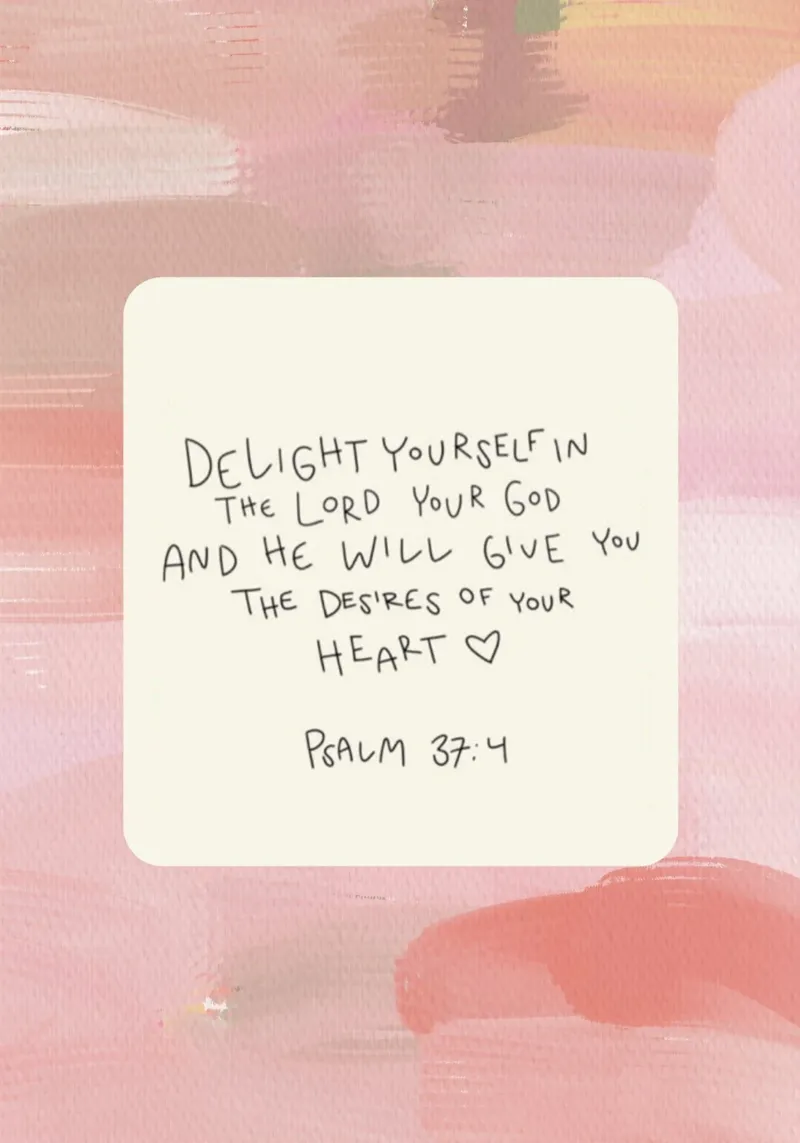 Psalm 37:4 "Vermaak jezelf" Moderne Christelijke Kunst canvas met Baklijst van vintagepod
