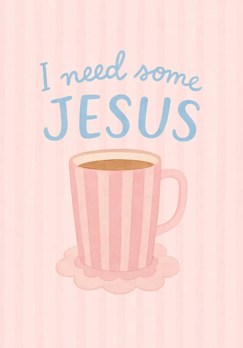 Tazza da caffè "I Need Some Jesus", arte spirituale poster da vintagepod