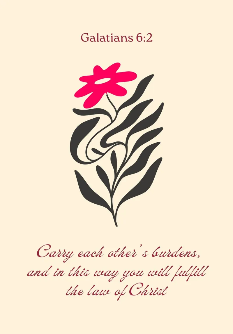 Galatians 6:2 Floral Art, Christian Service Print canvas with Floater frame by vintagepod