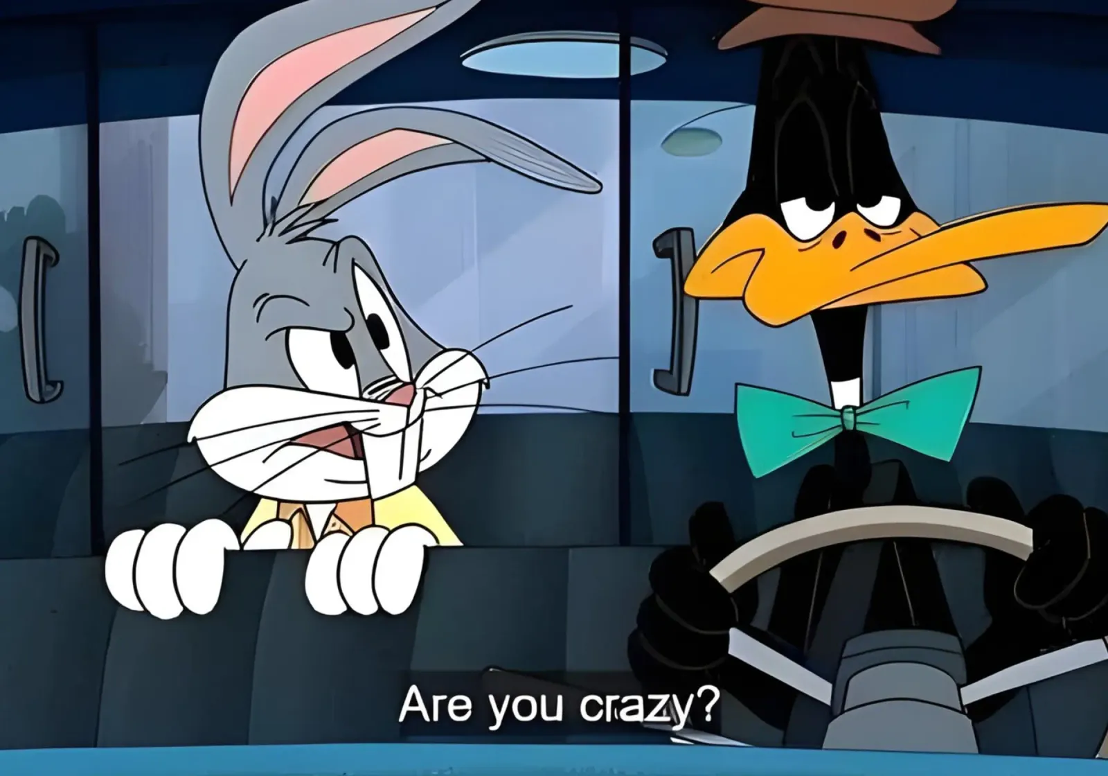 Bugs Bunny and Daffy Duck (are you crazy?) canvas with Floater frame by Low poly art