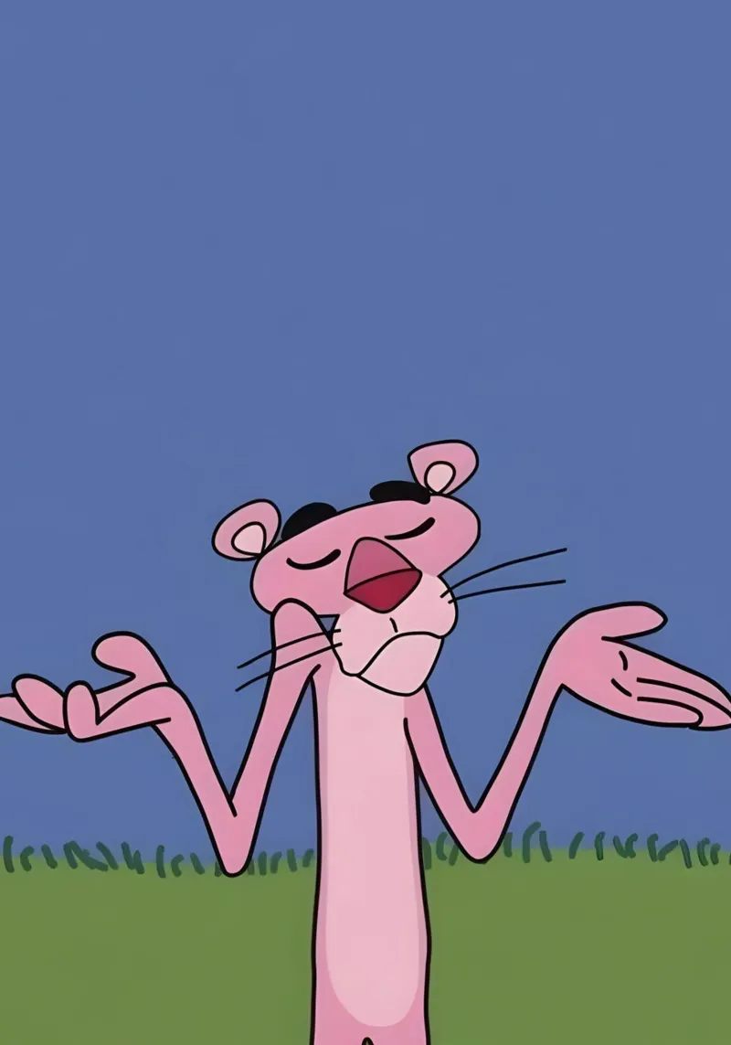 Pink Panther tela con Cornice a cassetta da Low poly art