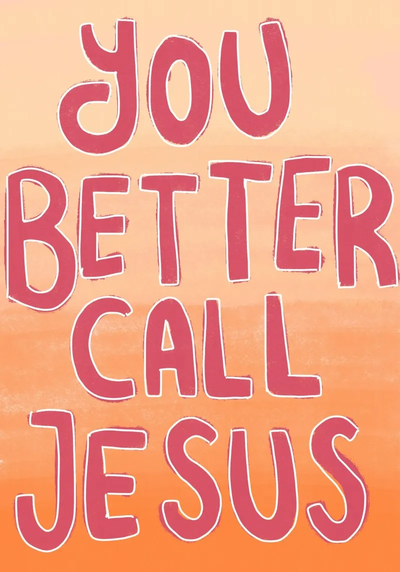 You Better Call Jesus, Moderne christliche Kunst Leinwand mit Schattenfugenrahmen von vintagepod