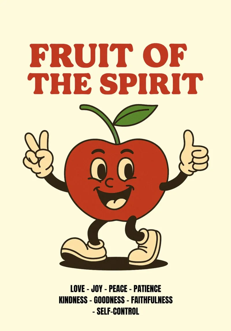Fruit of the Spirit, Retro Christian Art Print canvas with Floater frame by vintagepod