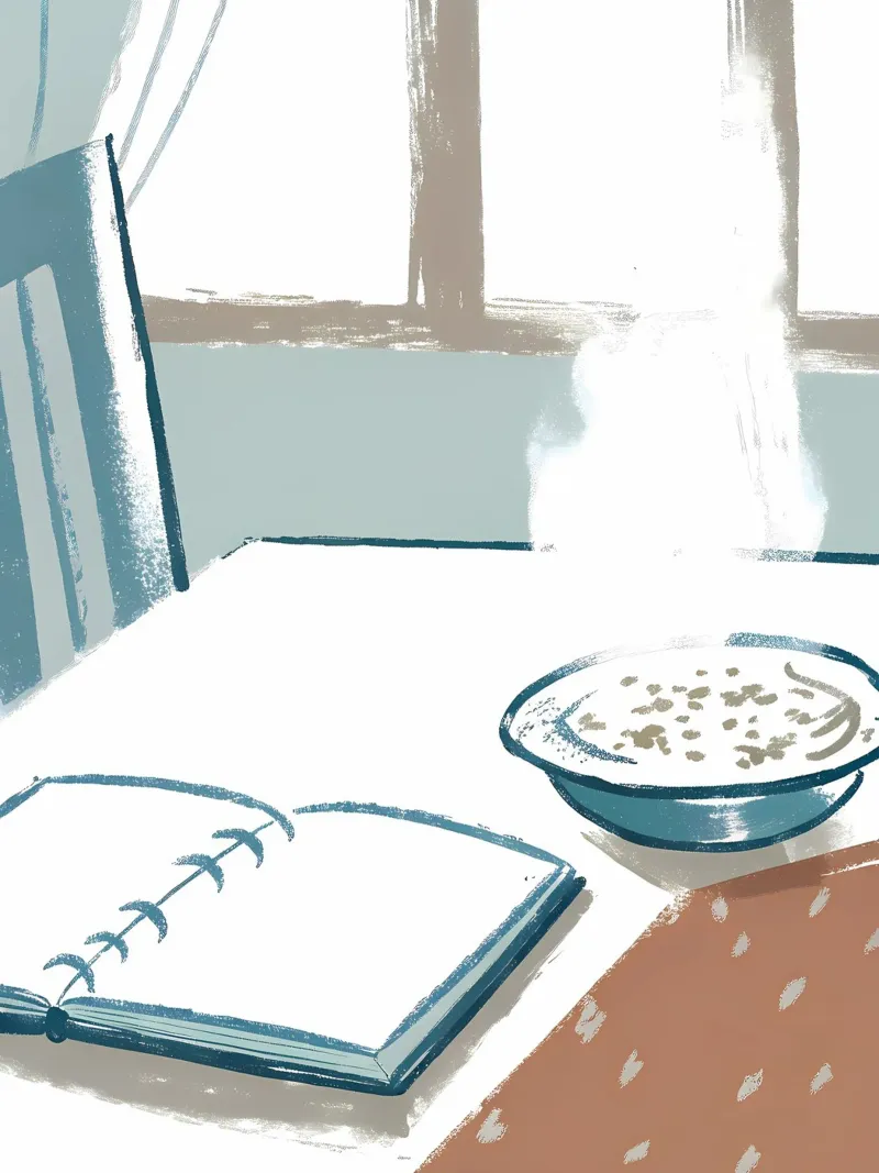 Breakfast at the Table canvas with Floater frame by PREKETEWE