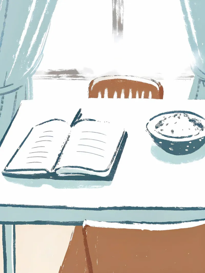 Breakfast and Book on the Table canvas with Floater frame by PREKETEWE