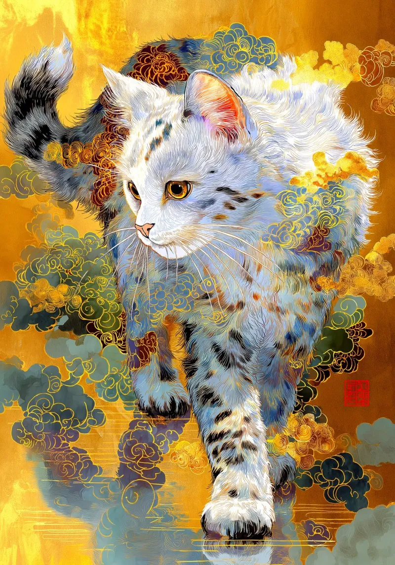 Gatto Ukiyo-e poster da Fleur de Lys