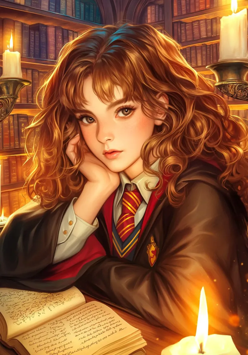 Hermione Granger Harry Potter tela con Cornice a cassetta da Fleur de Lys