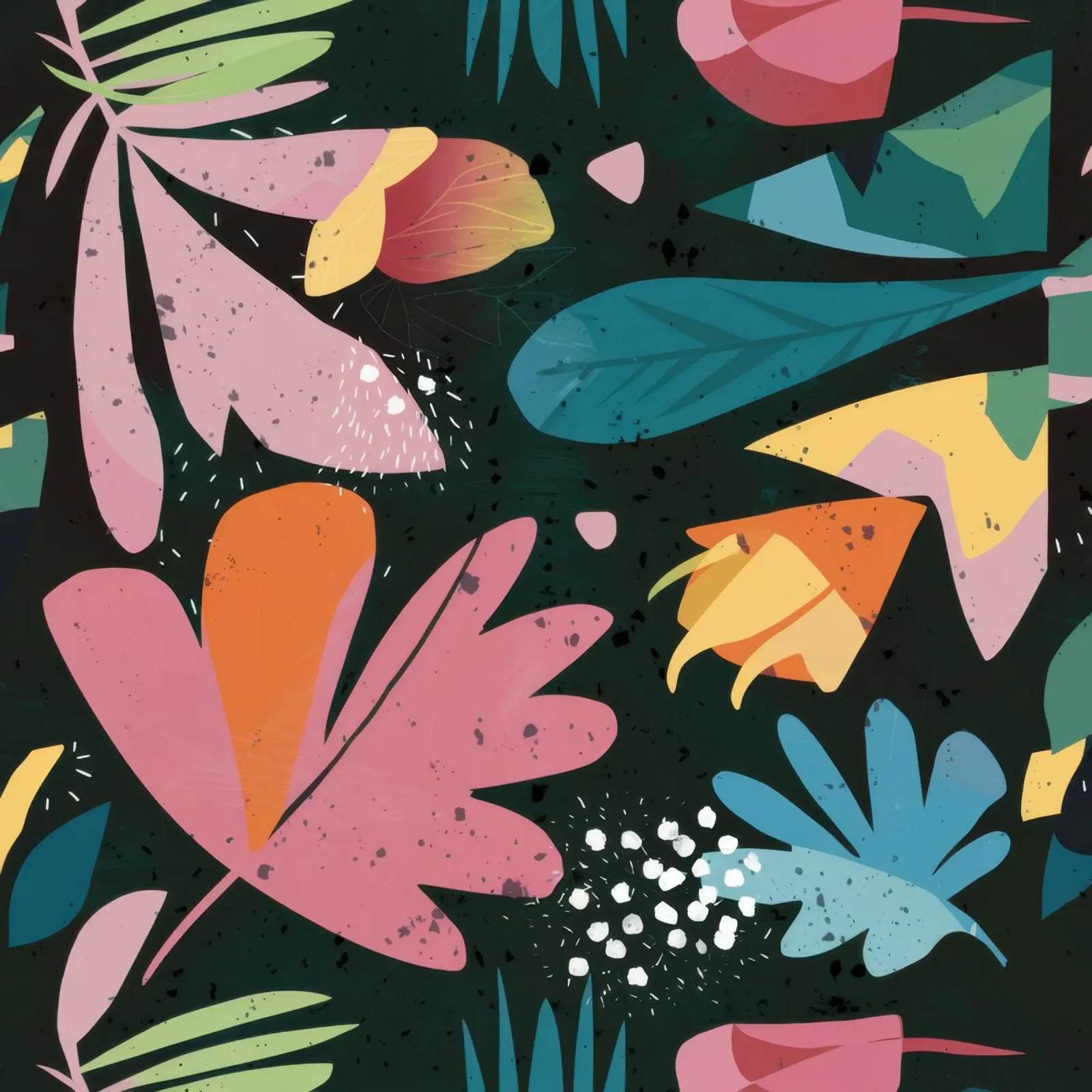 Nachtelijke abstracte tuin canvas met Baklijst van Heaven Craft