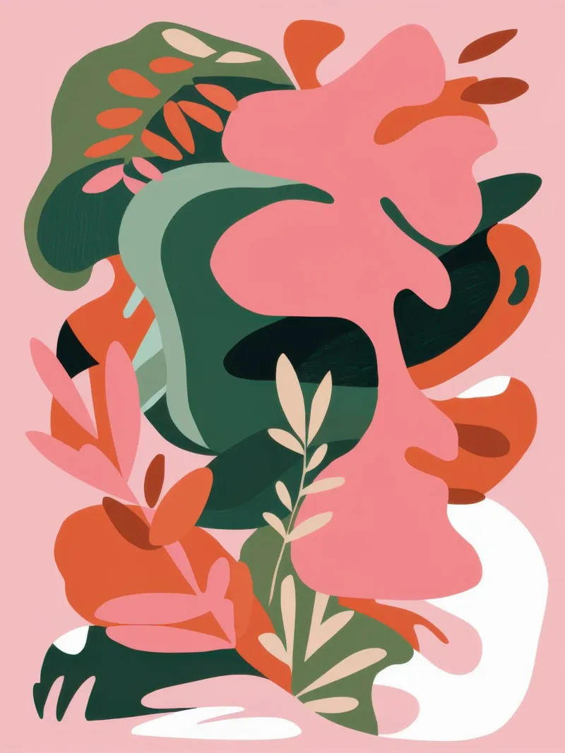 Forme organiche fluenti poster con telaio in alluminio da Wish Studio
