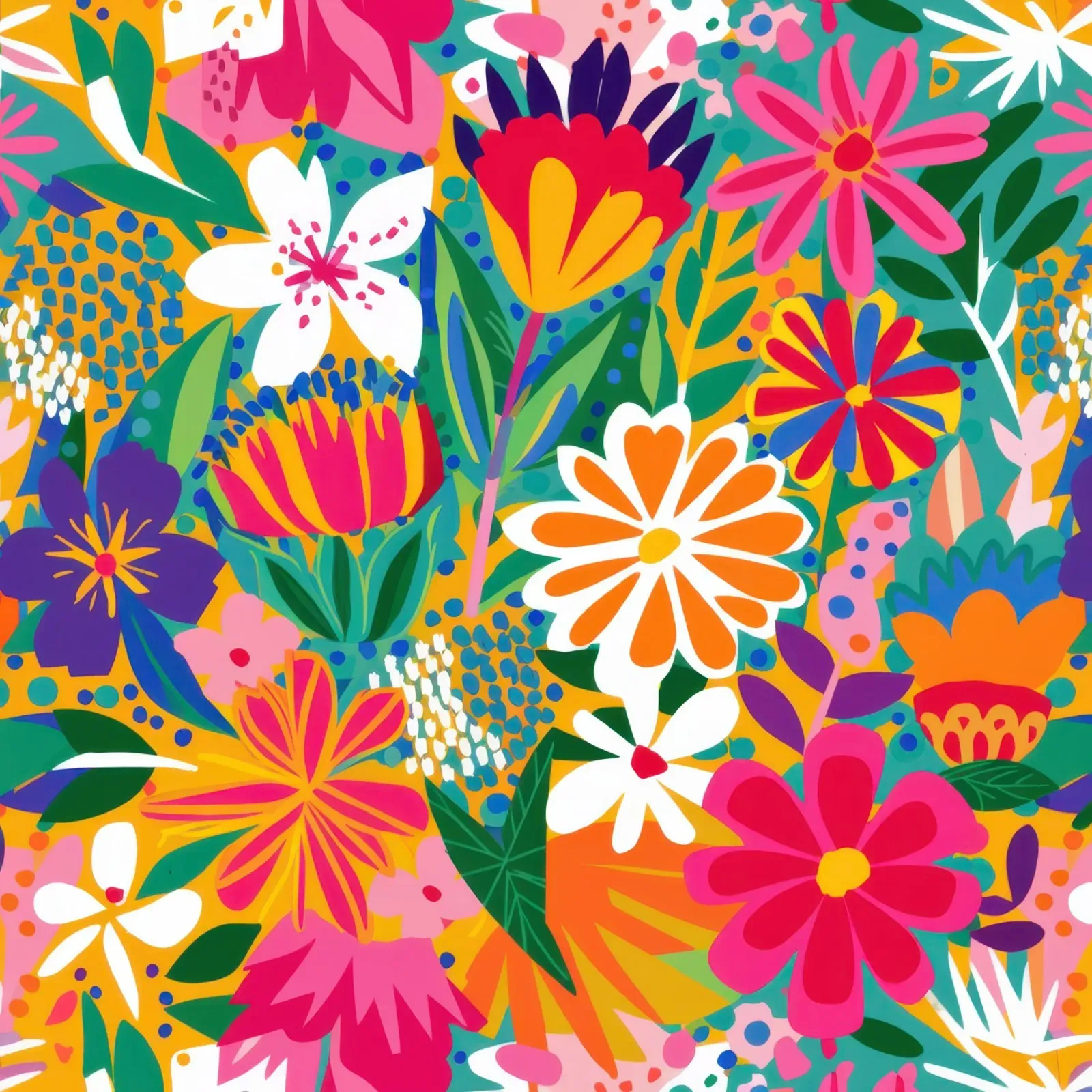 Caleidoscopio di fiori poster con telaio in plastica da Wish Studio