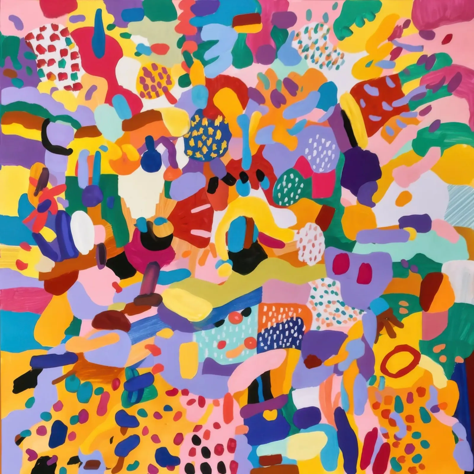 Chromatic Confetti Chaos canvas with Floater frame by Echo Saber